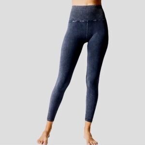 Free People High-Rise 7/8 Length Good Karma Leggings, Blue Denim Wash, M/L